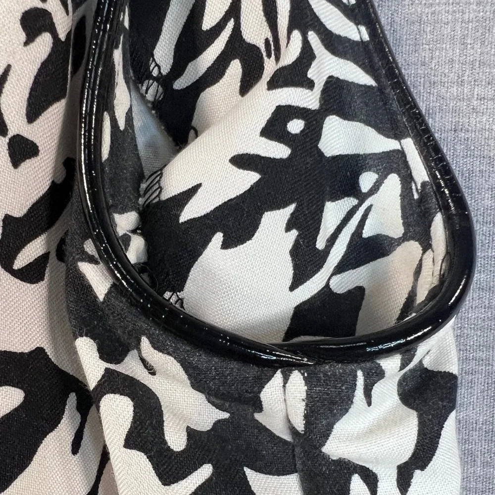 Tory Burch Womens Black White Abstract Cotton Silk sleeveless Dress Size 4